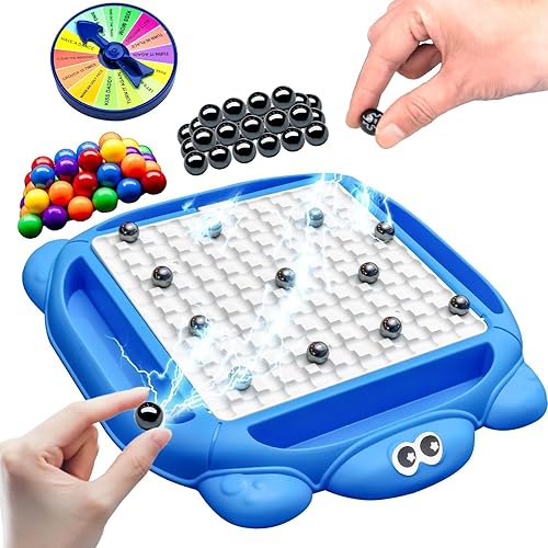 Juego de mesa de ajedrez magnético, juegos de estrategia de ajedrez con imán intelectual con 40 piedras magnéticas, juegos de estrategia para 2 a 4