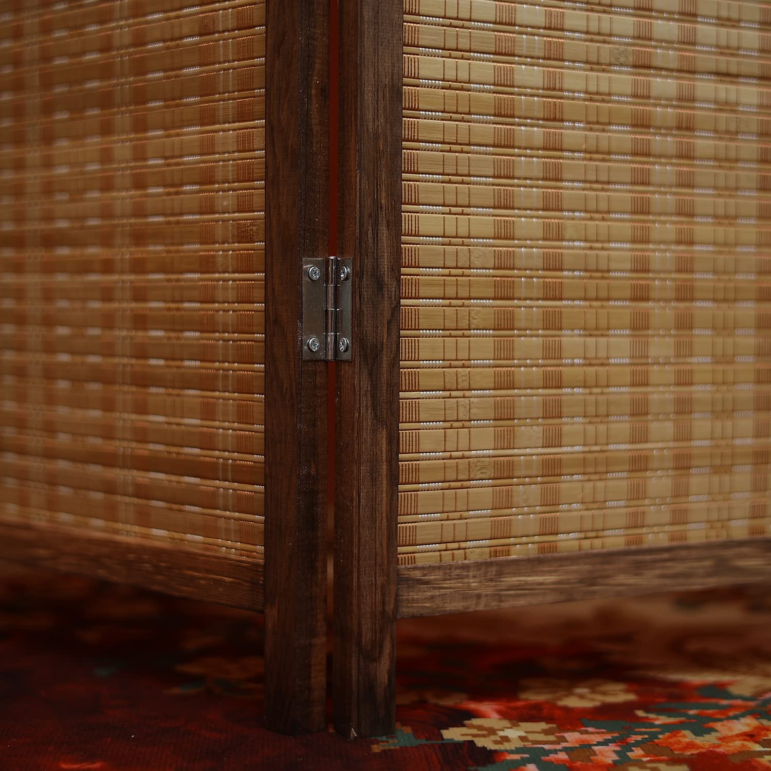 Furnnylane 8 Panel Room Divider and Folding Screen Room Divider,Bamboo Room Divider Screen for Room Separation,67" H x 122.8" W