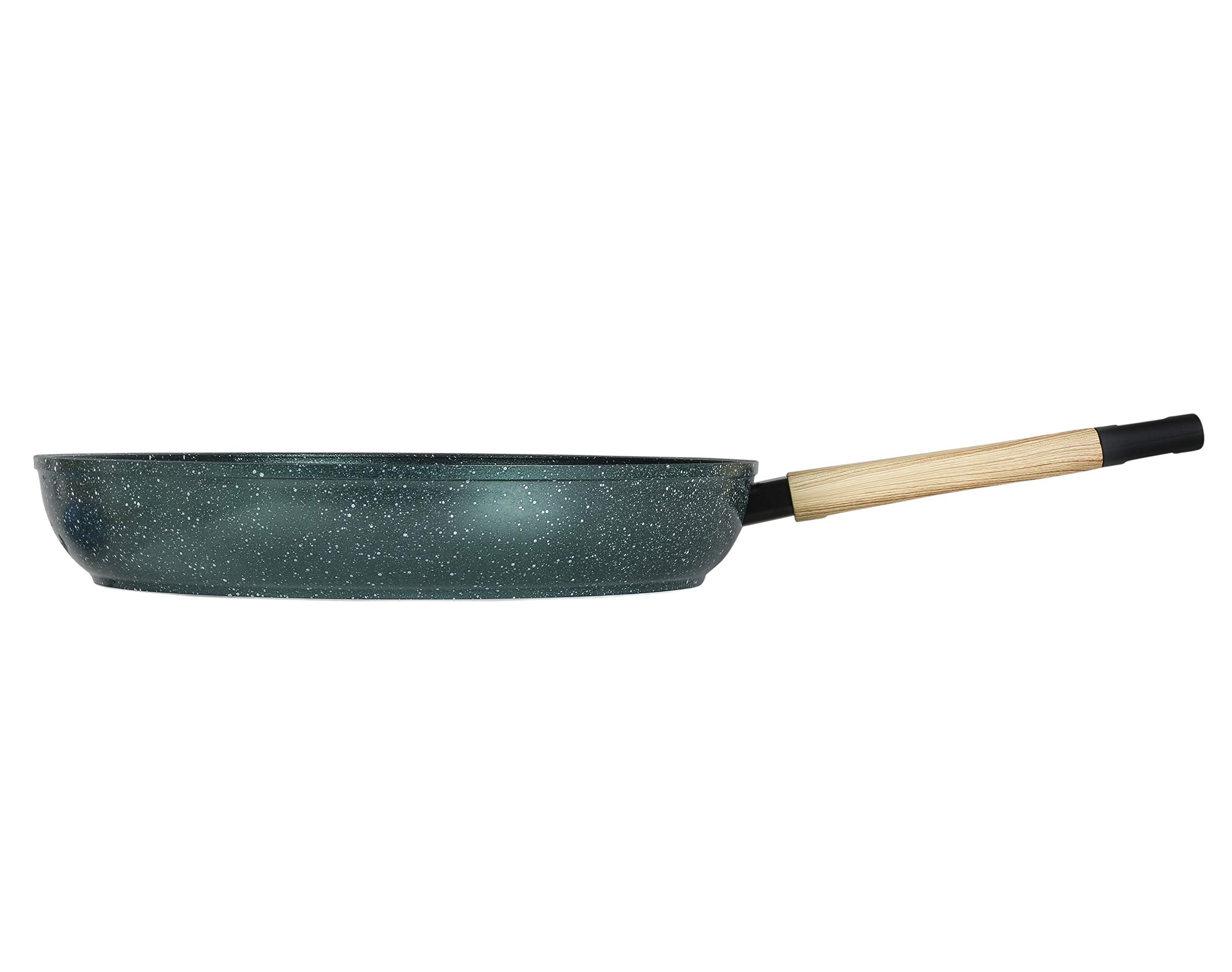 Sartén antiadherente de granito de 12 pulgadas (compatible con inducción) (verde bosque)