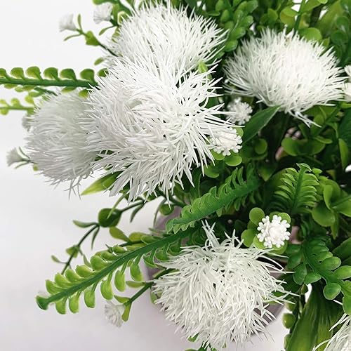 Vista 128 de Decoración de plantas artificiales de diente de león, flores de plástico falsas, arbustos, hierba para interiores y exteriores, hogar, jardín, boda