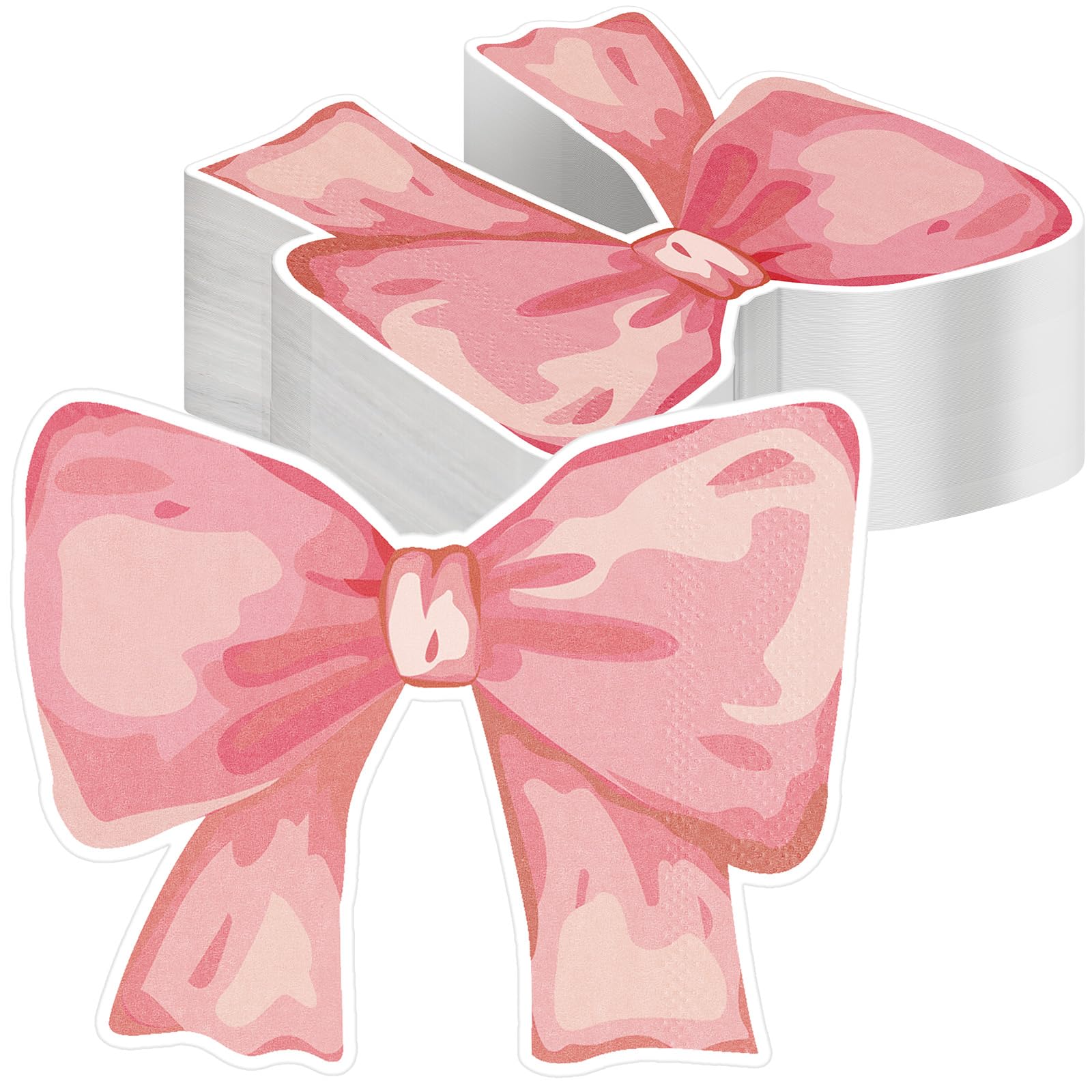 50 Pcs Pink Bow Paper Napkins Bowknot Shaped Coquette Bow Napkins for Coquette Wedding Party Supplies Bachelorette Decorations Bridal Engagement Baby Shower Birthday Tea Party