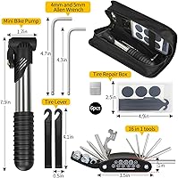 Vista 2 de Kit de Reparación de Bicicleta, Bolsa de Reparación de Bicicleta con Bomba de Neumáticos, Kit de Herramientas de Bicicleta para Viajes de Camping