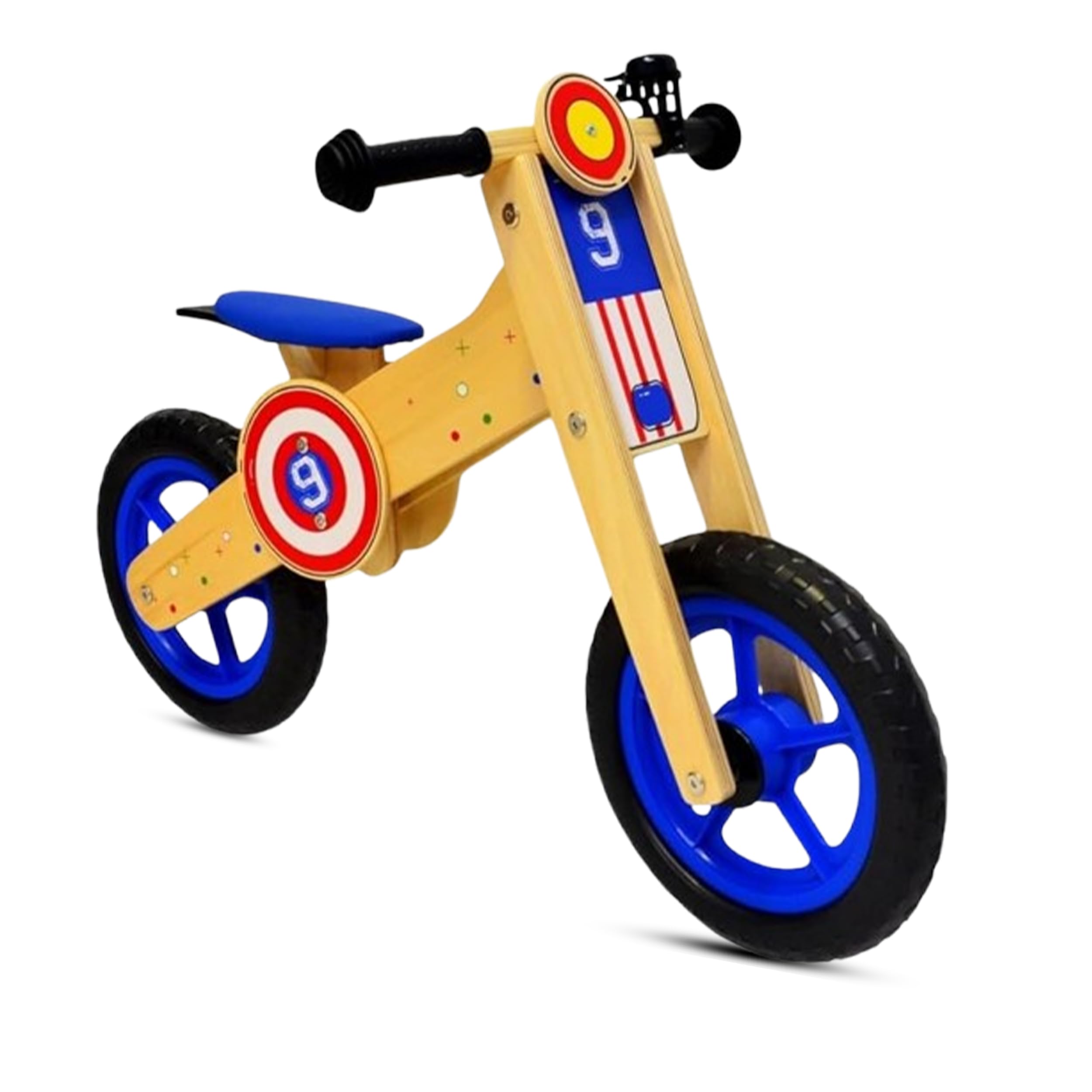 Draisienne en Bois 12" pour bébé avec Sonnette Incluse, siège réglable et sans pédales | Draisienne Enfant 2 Ans | Développe l’équilibre et la Confiance