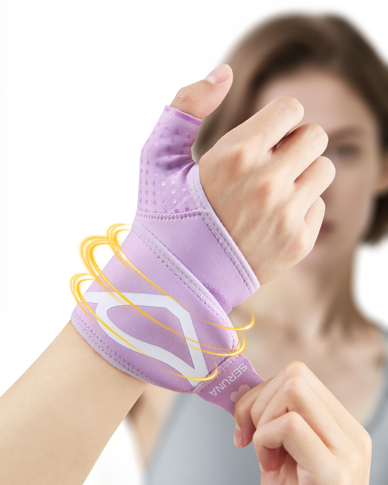 Wrist Brace for Carpal Tunnel with Soft Thumb Opening Adjustable Compression Wrist Support for Women Men Pain Relief