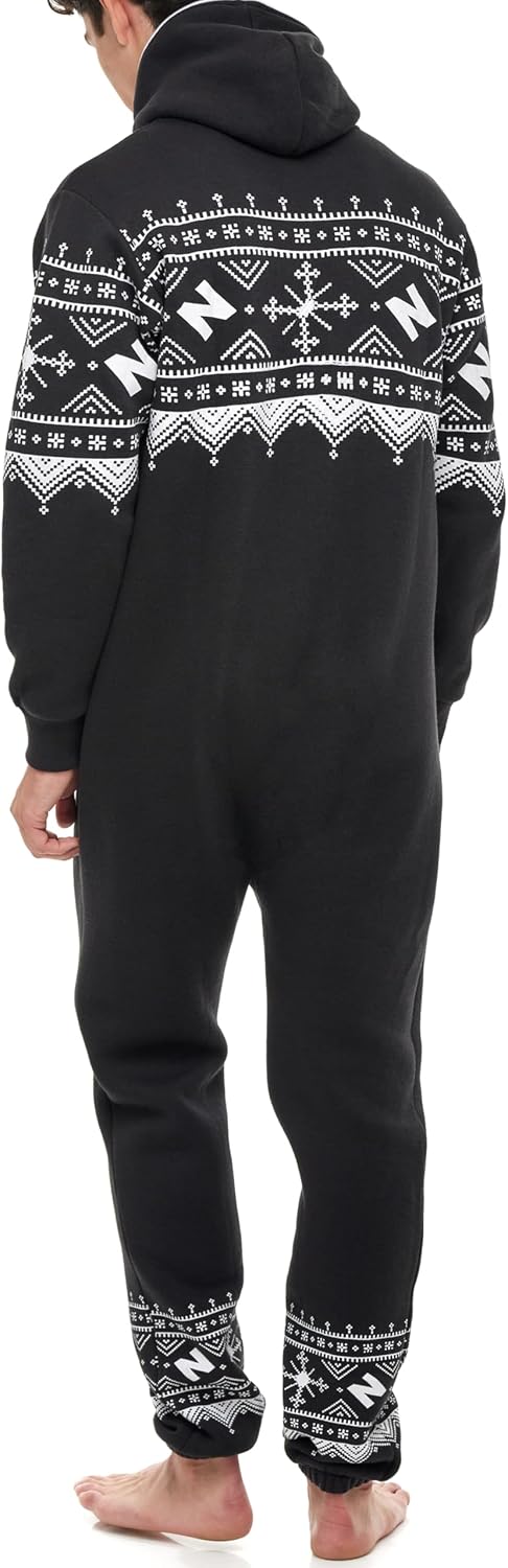 Skylinewears Adult Onesie One-Piece Pajama Jumpsuits Long Sleeve Playsuit with Hood, Non Footed Pajama for Men & Women