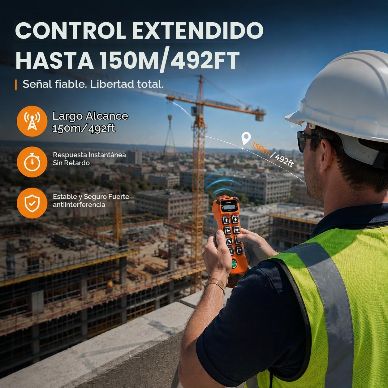 H208 24-264V Mando Inalámbrico para Puente Grua Industrial 2 Velocidad