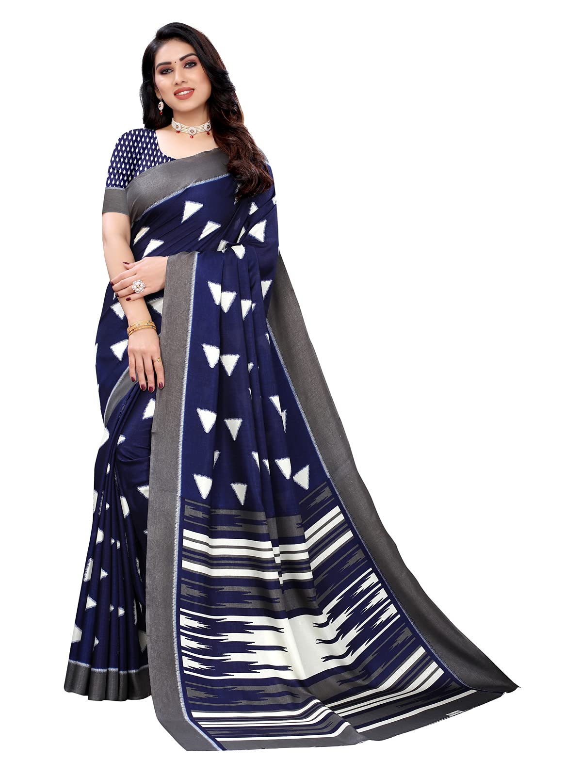 Satrani Women's Art Silk Saree (1602St220A_Blue)
