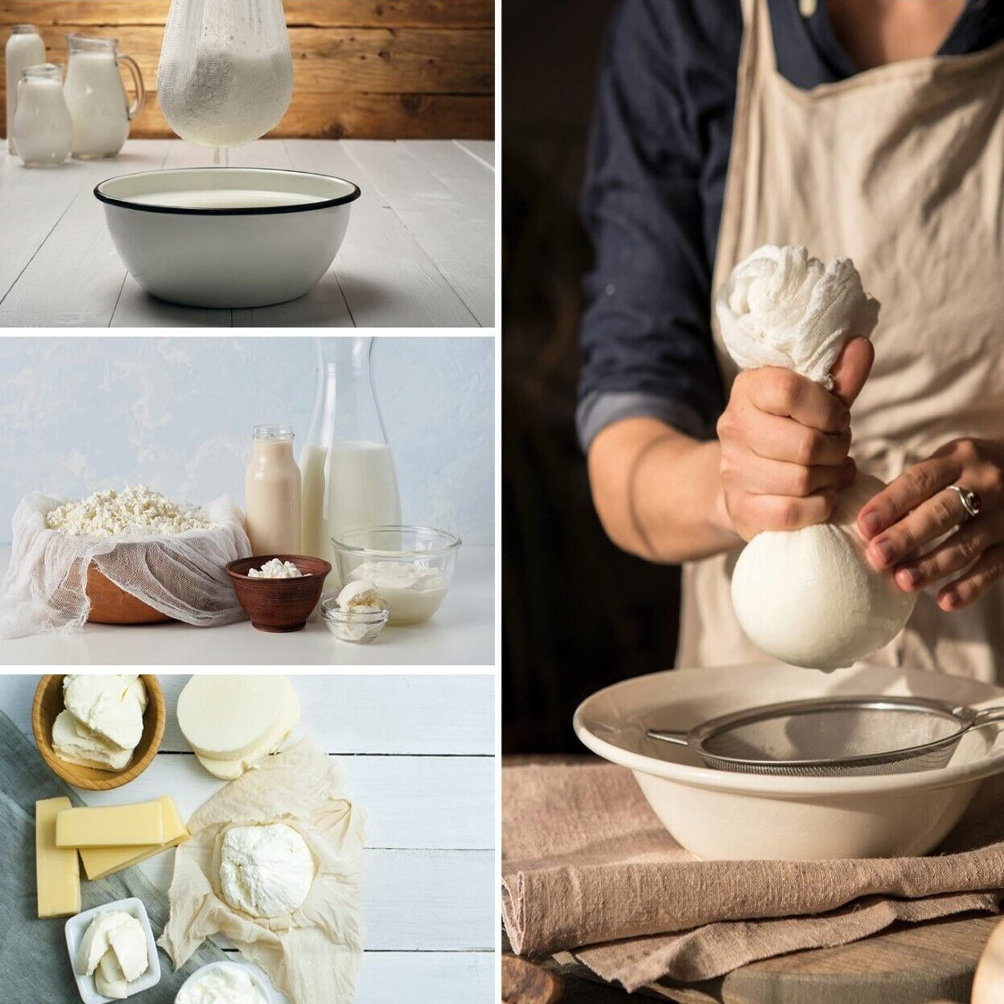 urban platter Premium Cotton Professional Cheese Making Unbleached Cloth (1 Mtr X 1 Mtr, Multicolour) - Image 4 thumbnail