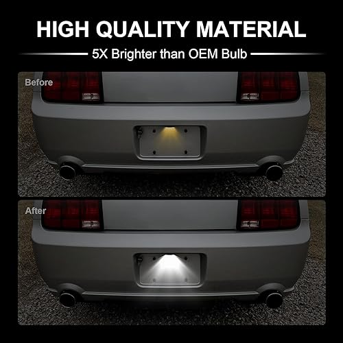 Miniatura 6 de litzland Luz LED para placa de matrícula compatible con Ford Mustang 2005-2009 luz de etiqueta 6500K blanca 1 pieza