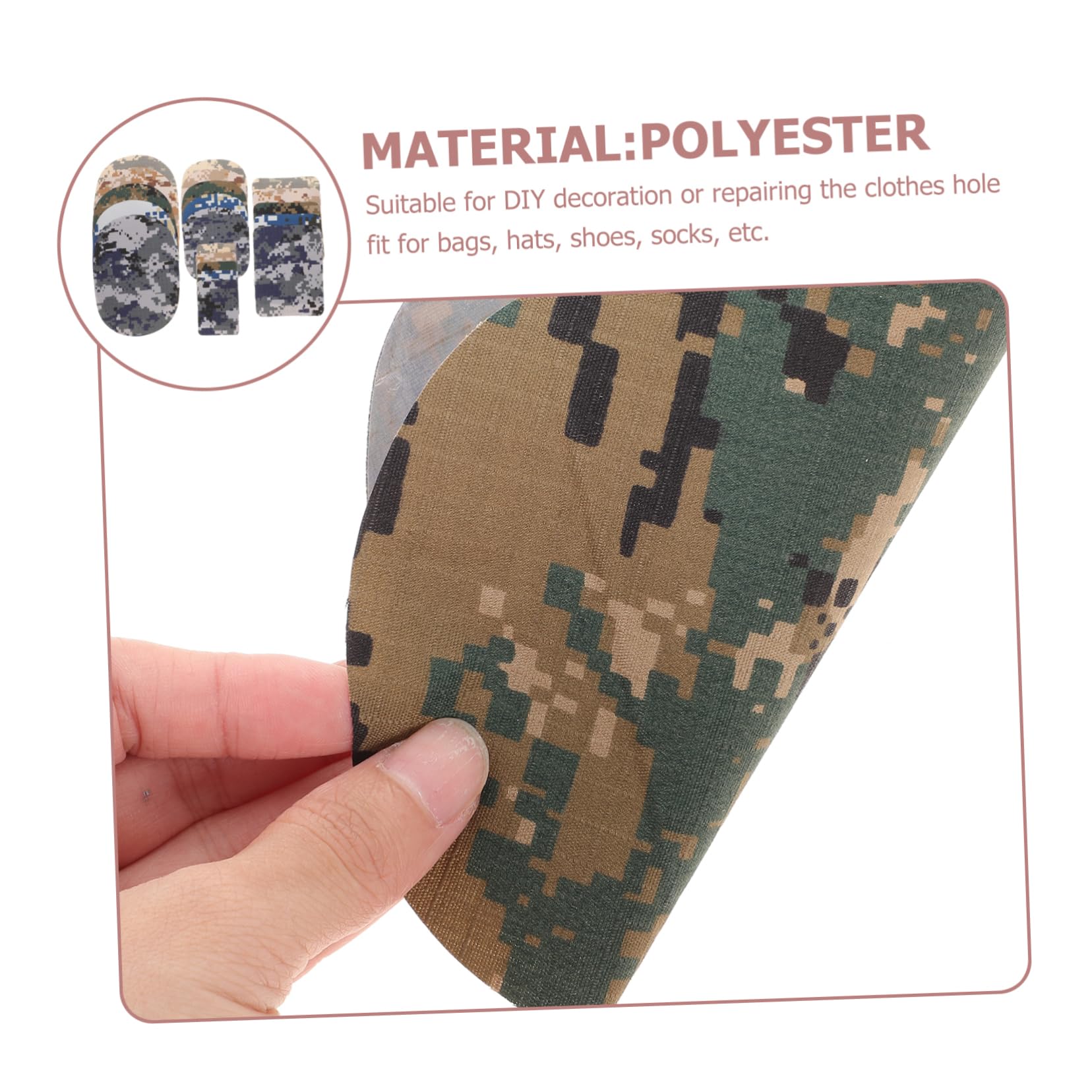 TEHAUX 60pezzi Toppe Termoadesive Per Abbigliamento Patches Camouflage Per Riparazione e Decorazione Di Giacche Jeans e Zaini