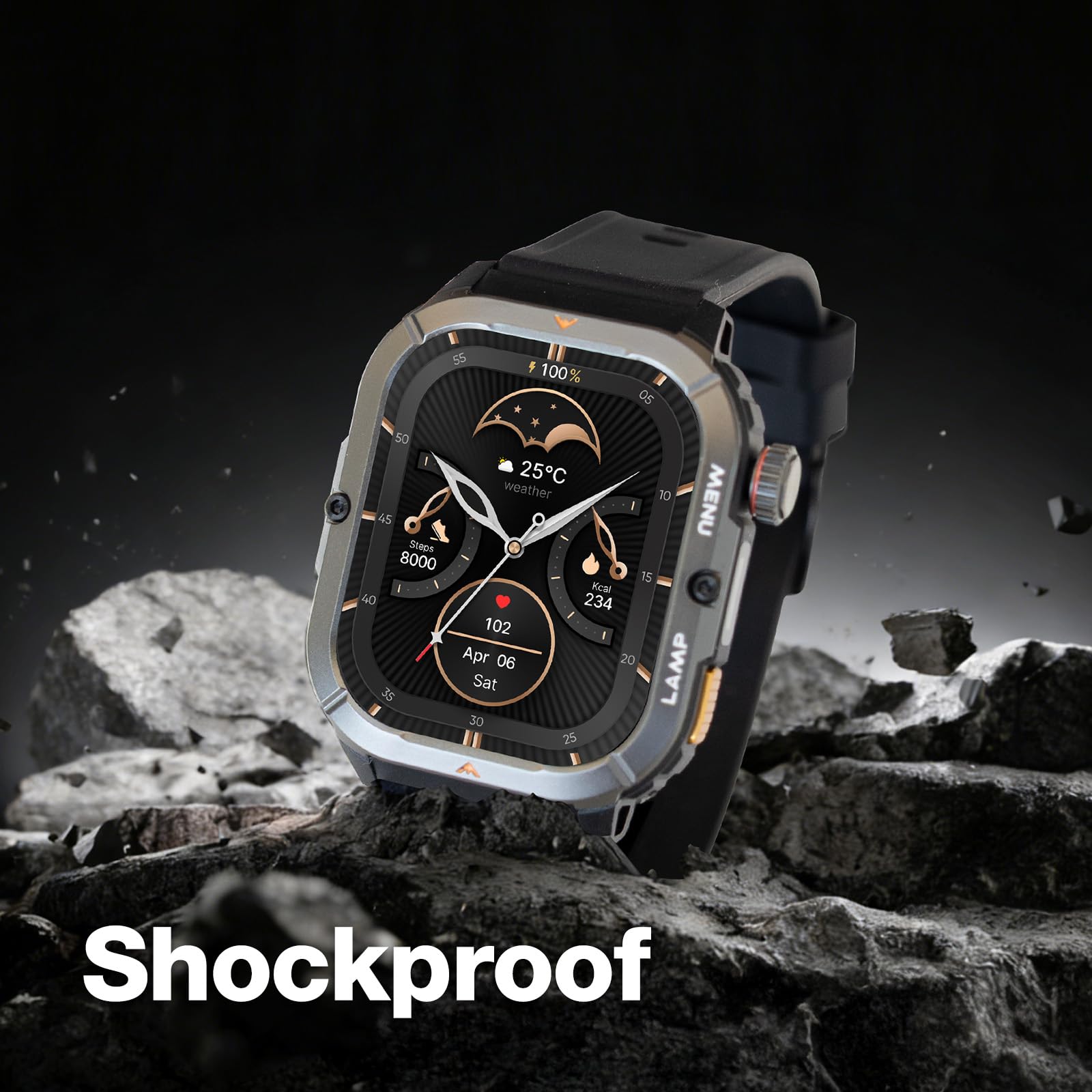 AGM Watch Legion 3 Smartwatch Herren Outdoor, 1,95" AMOLED Display, Militärstandard Robust & Stoßfest, 5ATM Wasserdicht, 500mAh Akku für 10 Tage Laufzeit, Fitness Tracker, Herzfrequenz SpO2