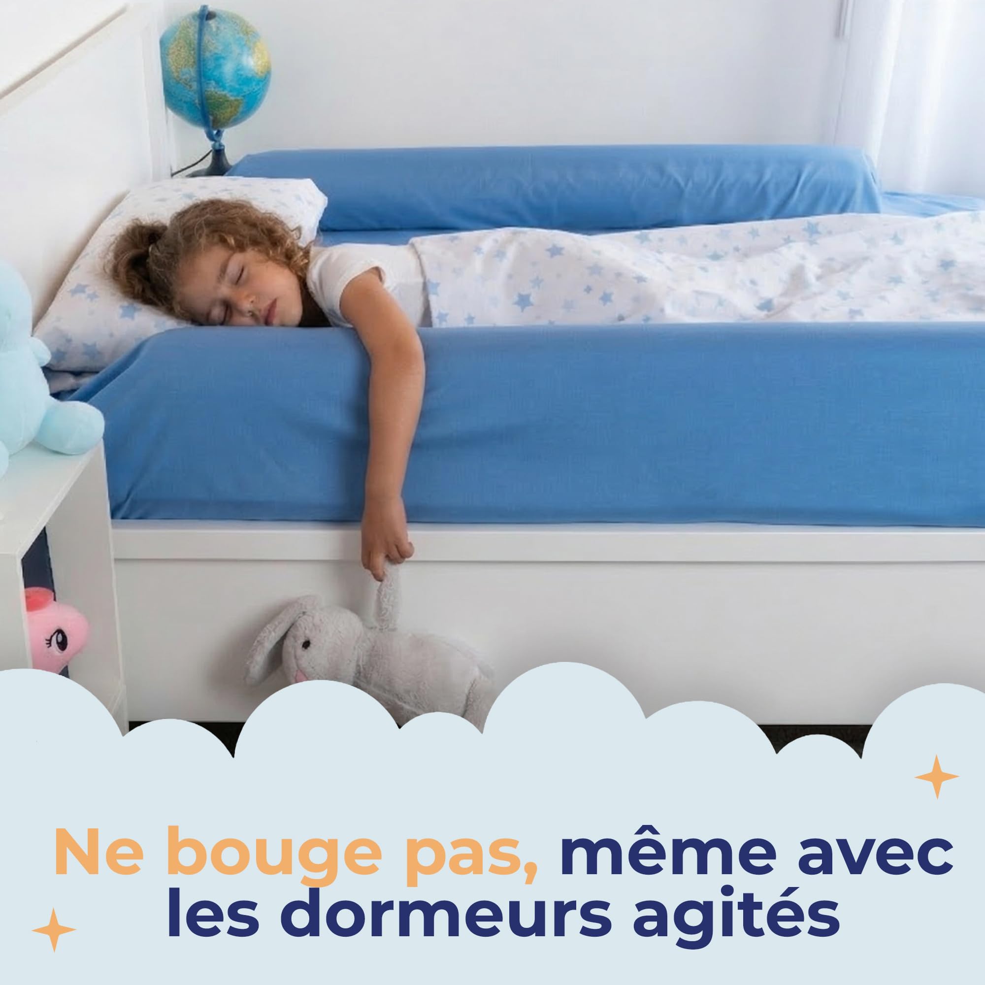 1-Pack de Barrières de Lit Gonflables pour Enfants en Bas Age - Barrières de Voyage Sécurisées - Barrière de Lit pour Enfants - Barrières Gonflables pour Lits Simples, Doubles, Queen et King Size