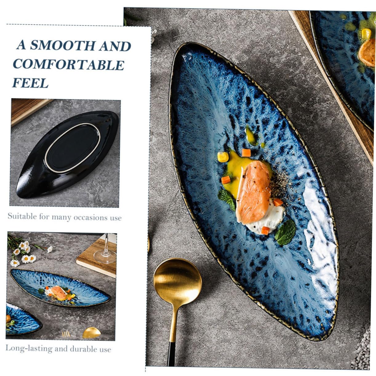 Gatuida Assiette à Sushi pour Maison Support à Saumon Assiette à Aliments Glacés