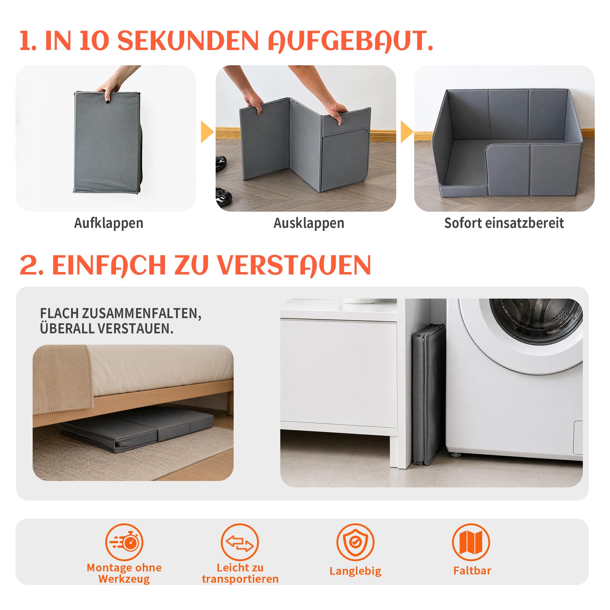 PETKARAY Extra Große Katzentoiletten Einfassung, Wasserdicht, Spritzschutz