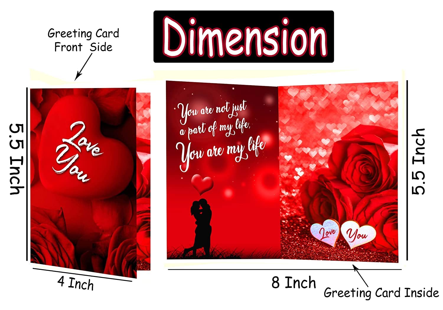 ME & YOU Gift for Valentine's Day-Romantic Gift for Wife/Girlfriend/Fiancee|Teddy Day, Rose Day, Purpose Day Gift| Valentine's Week Day Gift with Pink (I LOVE YOU) Teddy, Red Rose & Love Card 2