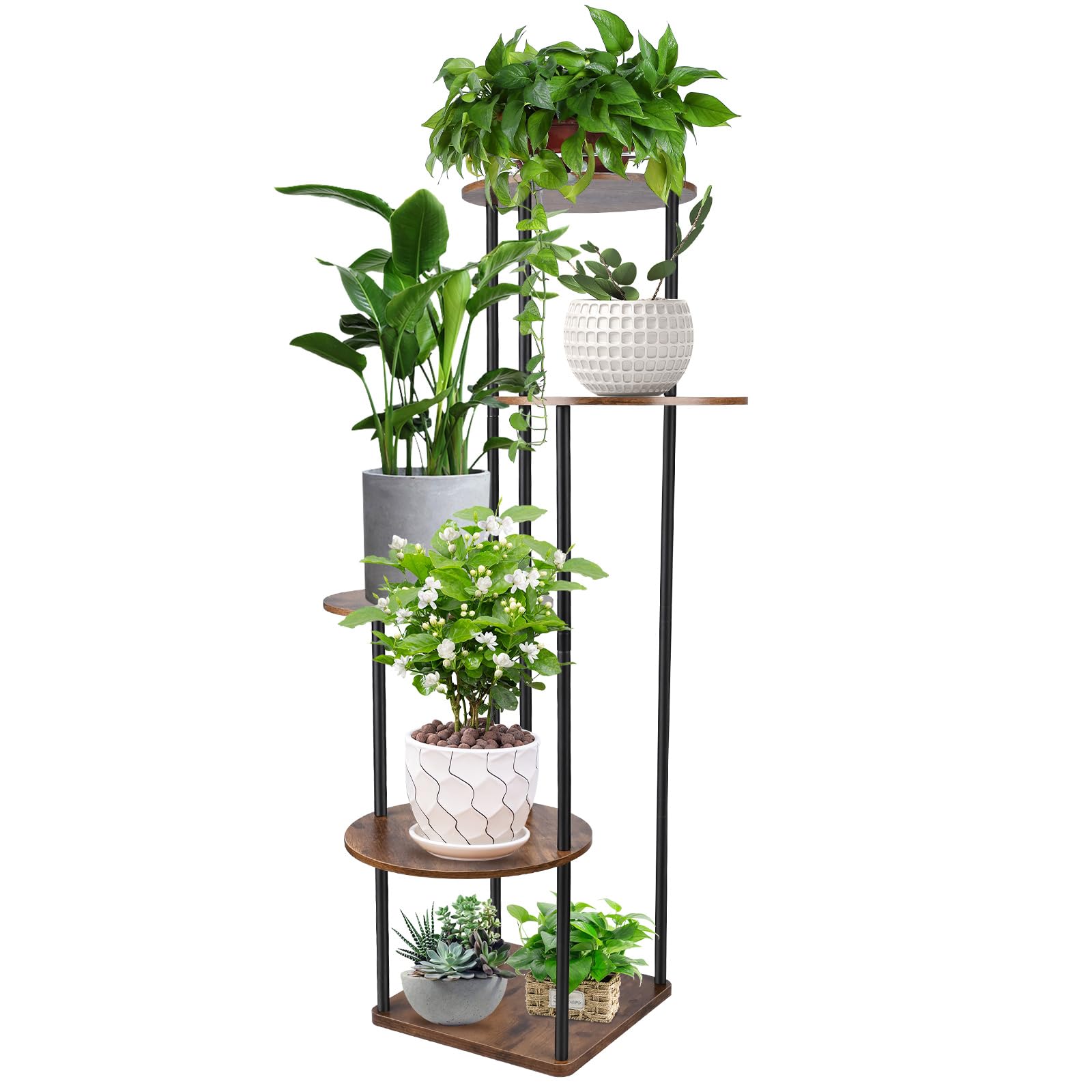 Diealles Shine 5 Niveaux Porte Plante, Support Plantes Interieur 105cm, Étagère Plante Pour Décoration Interieur Extérieure Balcon Jardin Salon