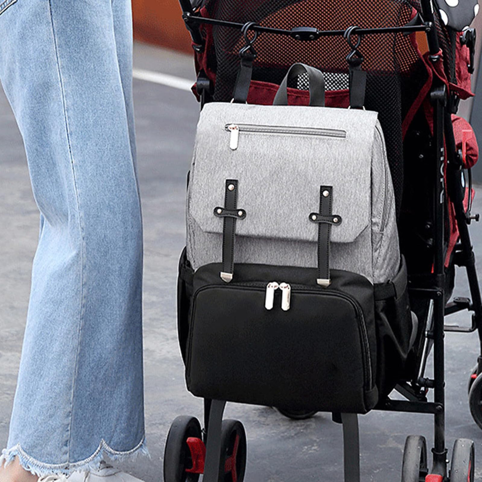 DECHOUS Wickelrucksack aus Oxford Stoff mit Doppelter Schultertasche Großer Mehrzweck und Großem Fassungsvermögen für Mamas und Babys zur Nutzung Unterwegs