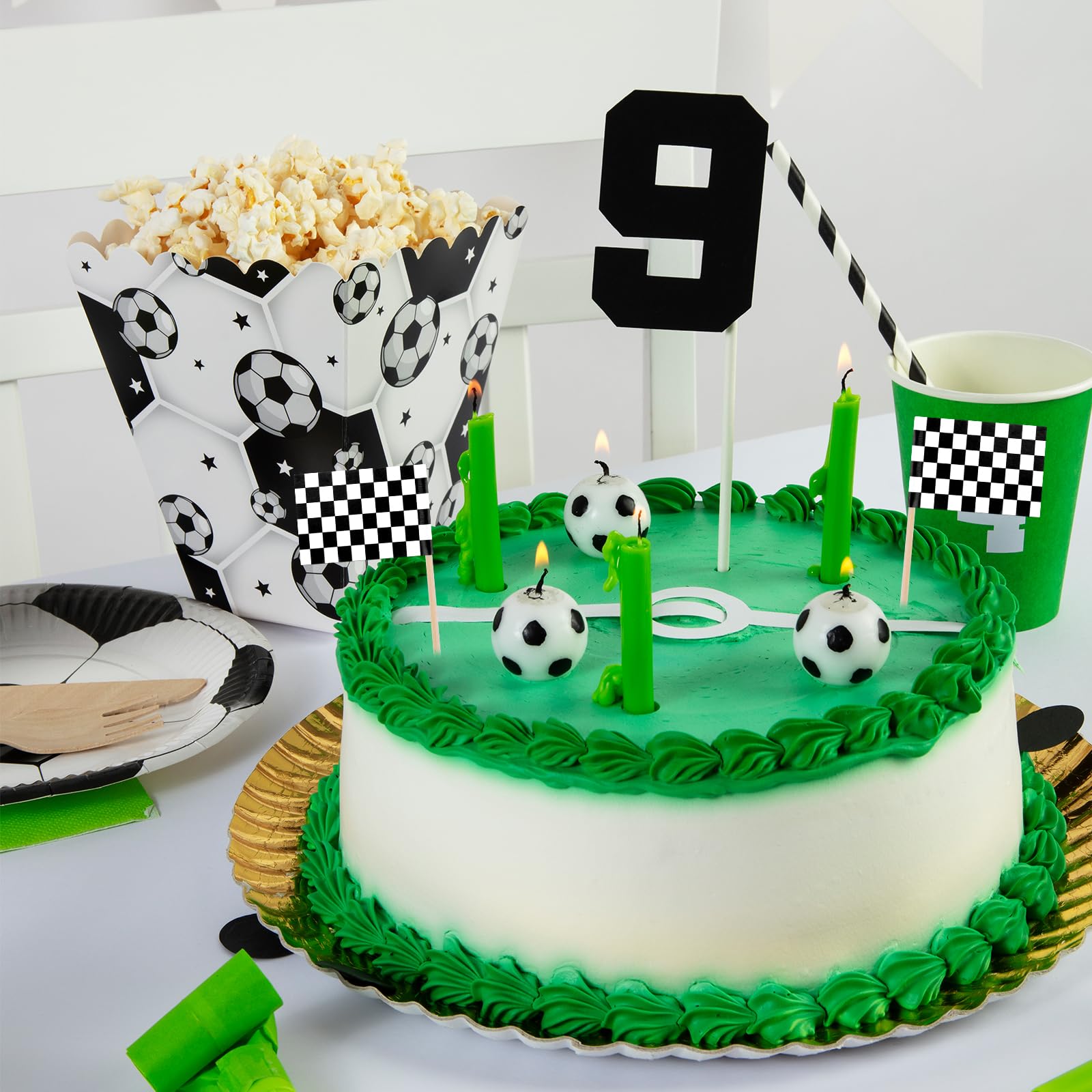 200 Bandiere Stuzzicadenti A Scacchi Bianco/Nero - Per Torte, Decorazioni Feste A Tema Corse