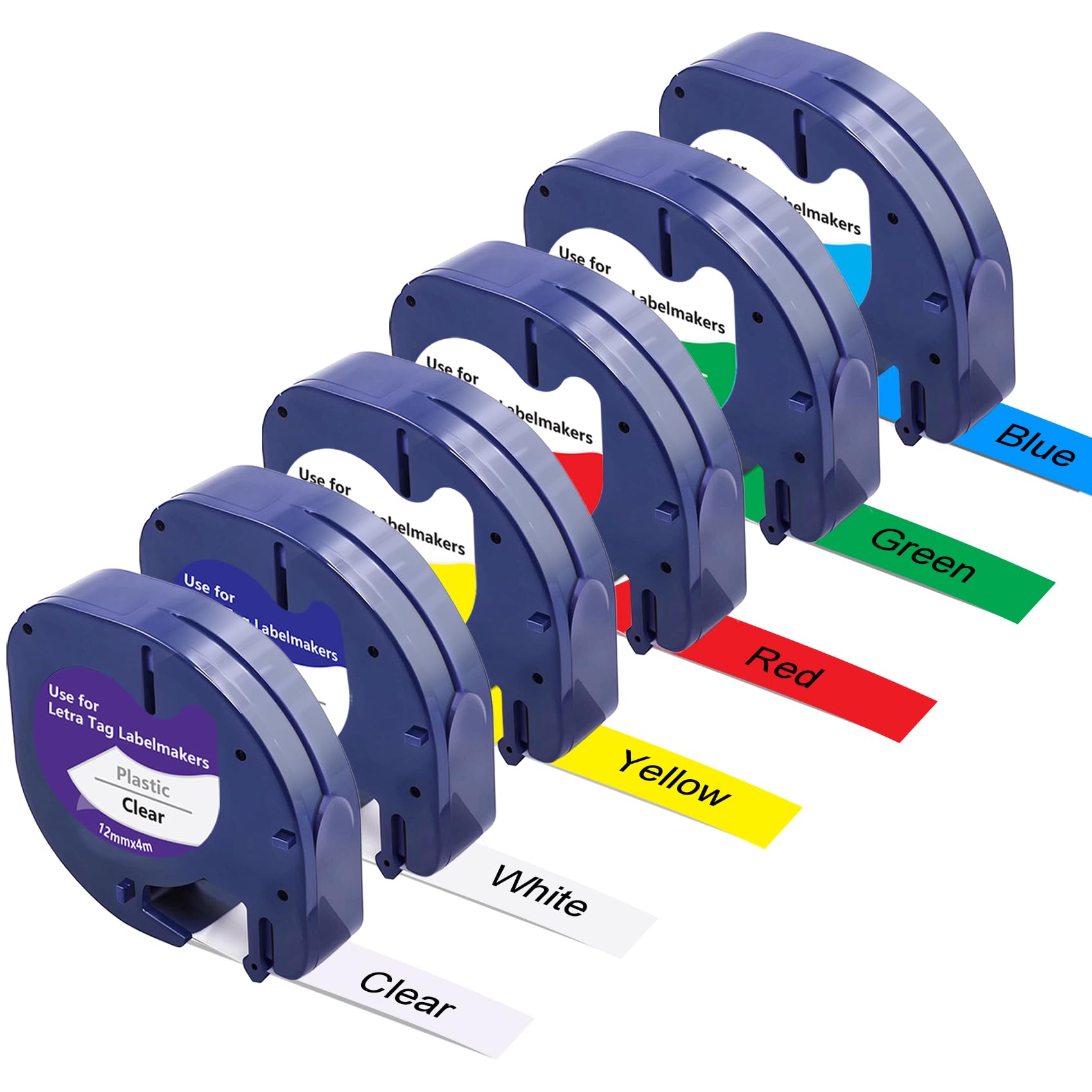 Photo 1 of RAEMALL 6-Pack Compatible Dymo Letratag Label Tape Refills (12mm)