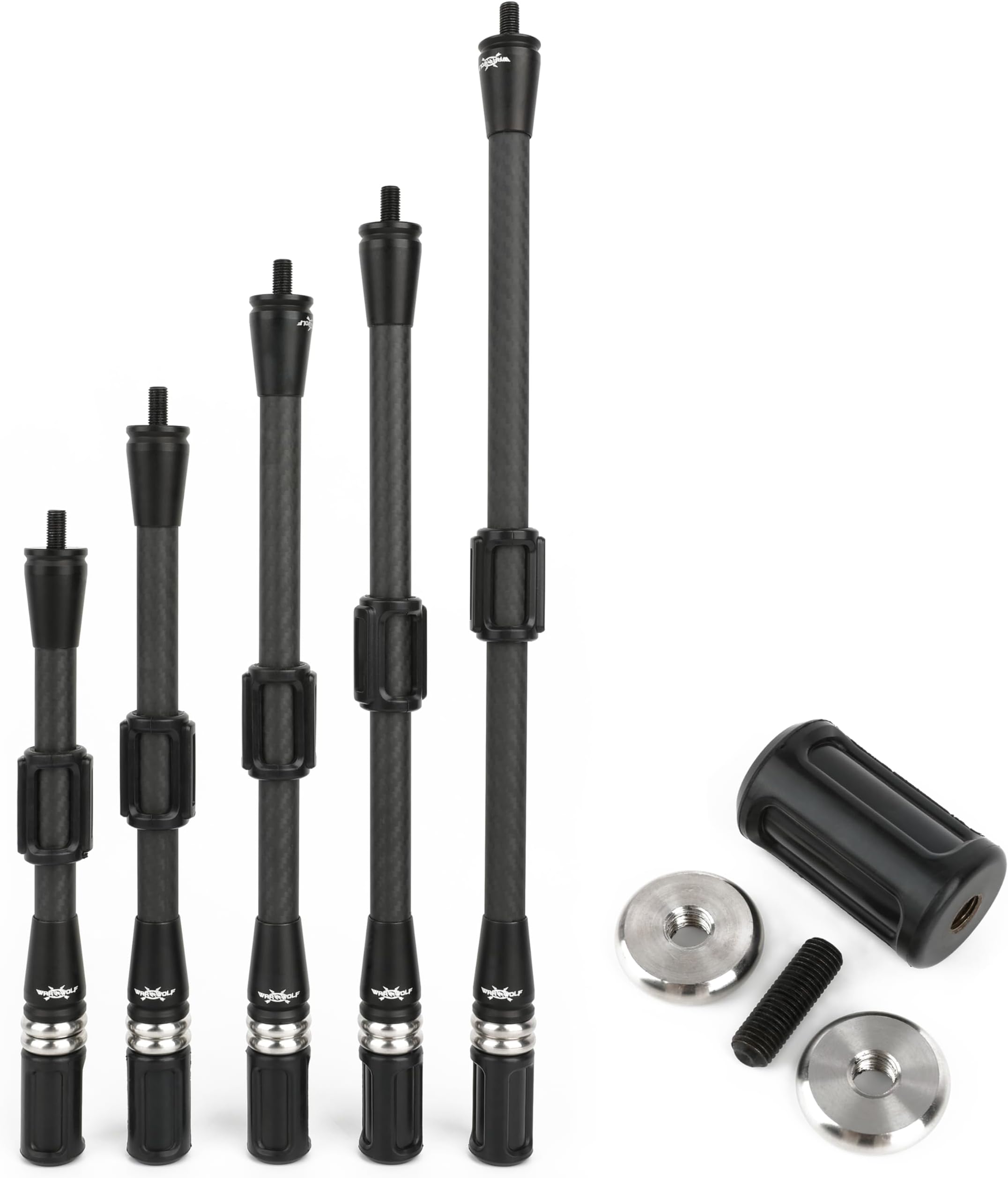 Archery Bow Stabilizer 7/9/11/12/15 inch Bow Balance Bar Carbon Fiber Stalizer Rod Extension Pole Rod Bow Stabilizer Weight Silencer Damping for Recurve Bow and Compound Bow