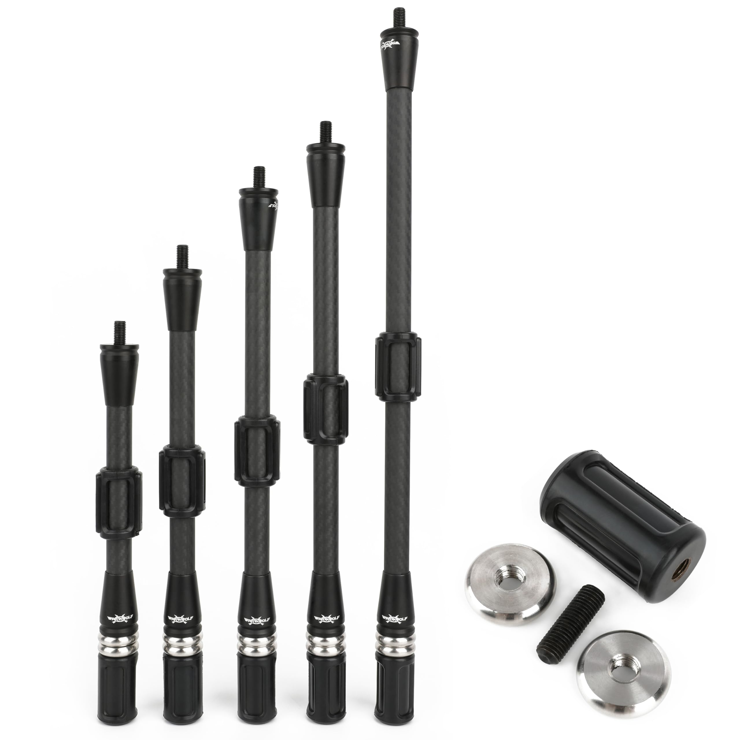 limaity Archery Bow Stabilizer 7/9/11/12/15 inch Bow Balance Bar Carbon Fiber Stalizer Rod Extension Pole Rod Bow Stabilizer Weight Silencer Damping for Recurve Bow and Compound Bow