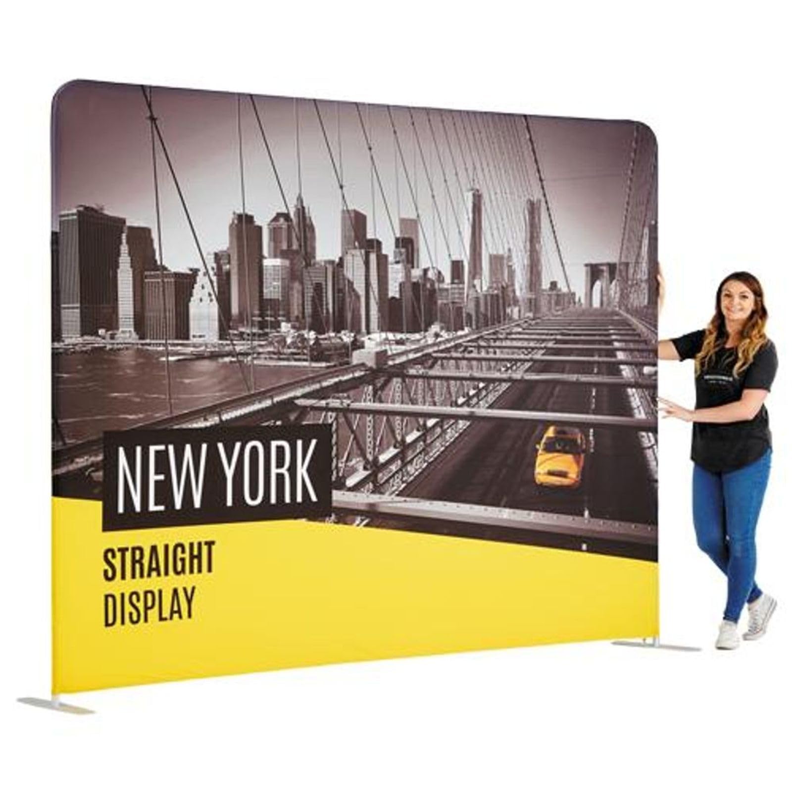 Alghualy Custom Straight Tension Fabric Display Backdrop, Step and Repeat Backdrops for Events, Trade Show Display Backdrop Booth (Graphic with Stand, 8x8ft Single Sided Print)
