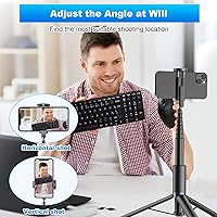 Vista 7 de TONEOF Trípode automático, palo selfie para teléfono celular, soporte todo en 1 de 60 pulgadas con control remoto inalámbrico integrado, ligero
