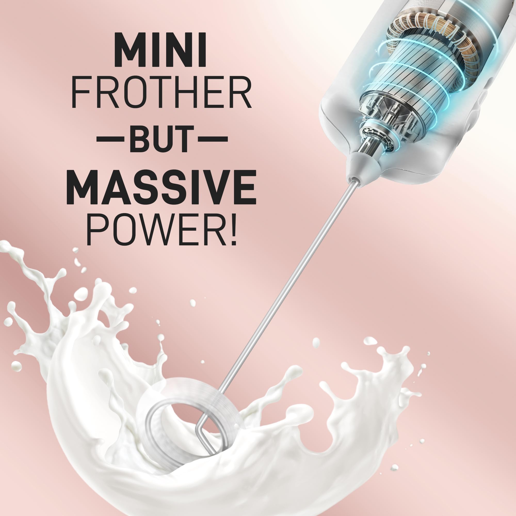Amazon.com: Mini & Mighty Milk Frother Wand – Powerful Handheld