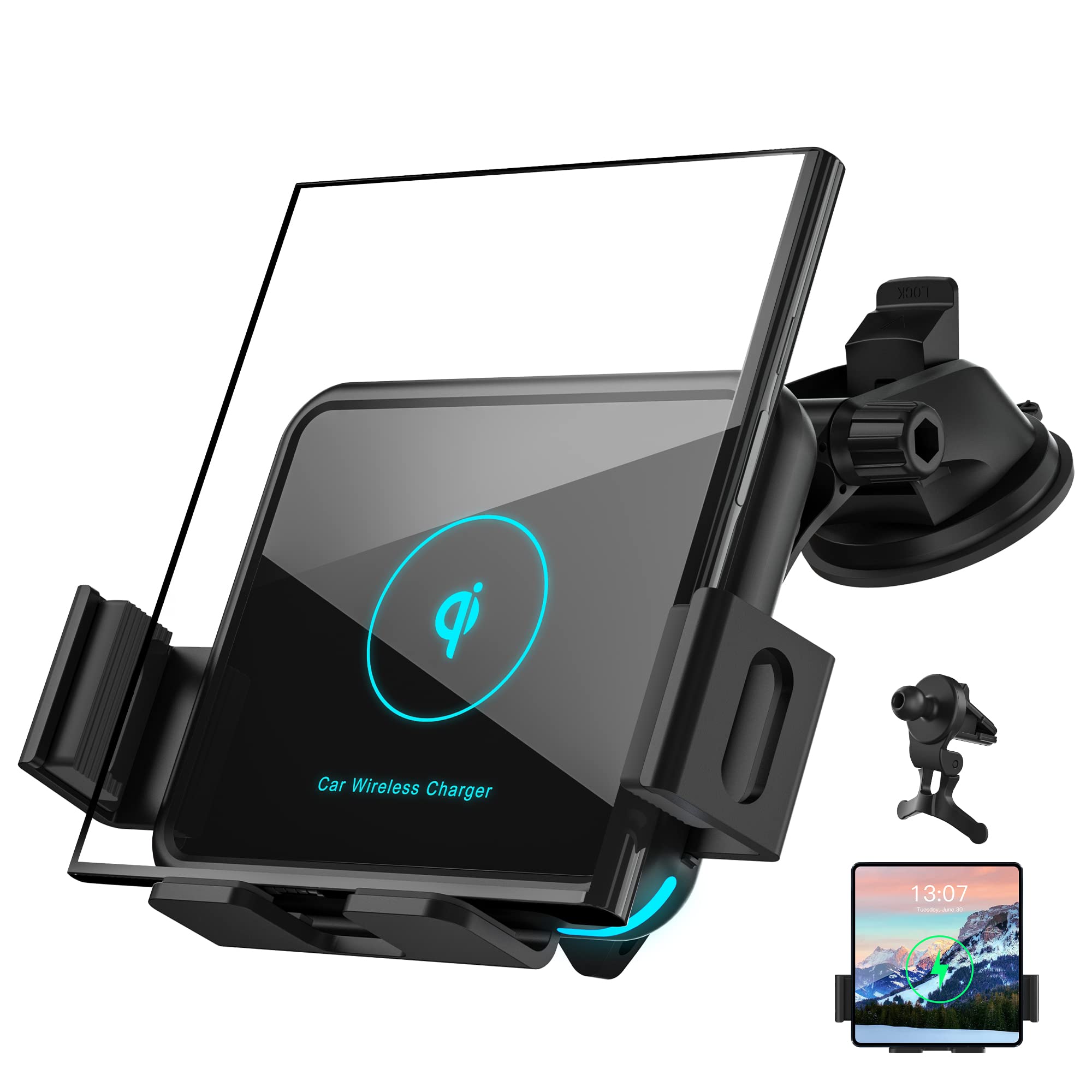 Buy 3 Coils Wireless Car Charger for Galaxy Z Fold 4 Car Fold 3 Car