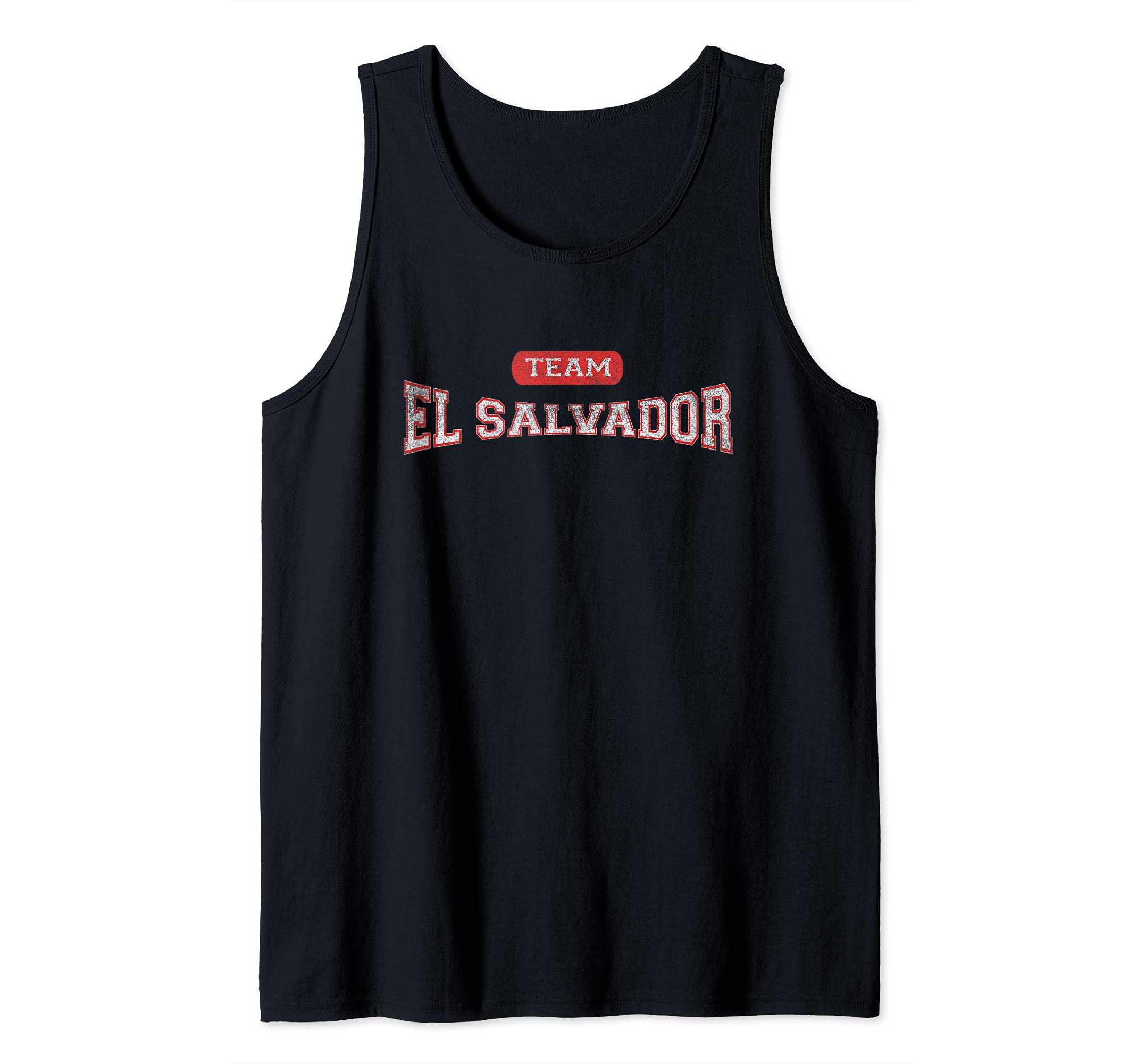Classic El Salvadoran TEAM El Salvador Distressed Tank Top, Black