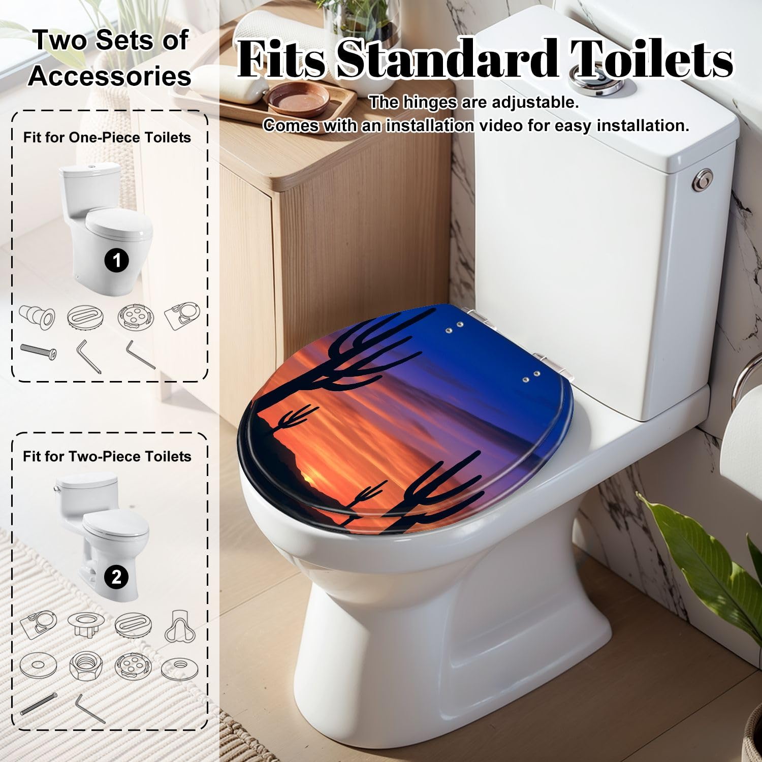 Asiento de inodoro redondo de cerámica mexicana Talavera para baño
