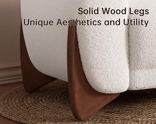 Vista 3 de Morden Fort Juego de Sofá Nube de 3 Piezas, Juego de Sofá Moderno Sherpa Boucle Amigable con la Piel, Sofás Cómodos Tapizados Minimalistas para Sala