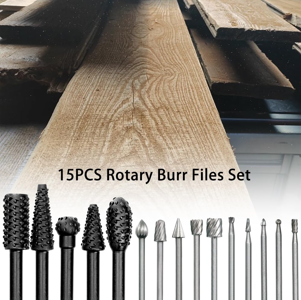 Set de fresas rotativas 15 piezas para carpintería miniatura 7