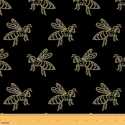 Miniatura 10 de Tela de mariquita por yarda, tela de tapicería de animales a rayas negras y marrones para sillas, sofá, tela impermeable de lunares geométricos