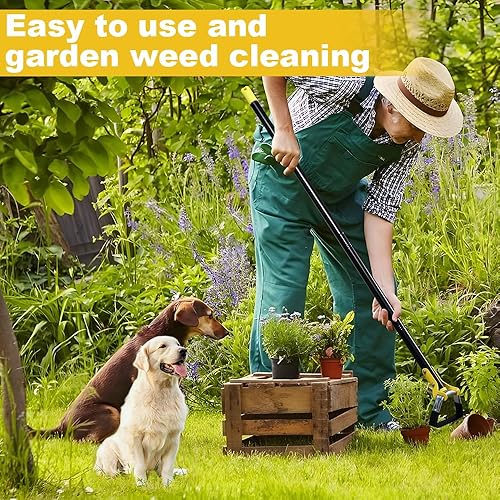 Miniatura 6 de Hula Hoe - Azadas de jardín para desmalezar jardinería, mango largo, resistente, lazo de deshierbe ajustable, azada de estribo de 30 a 61 pulgadas,