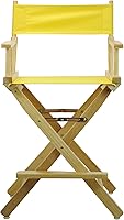 Vista 5 de Casual Home - Silla de director de 24 pulgadas, marco natural con lienzo amarillo, altura de mostrador