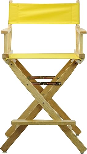 Miniatura 5 de Casual Home - Silla de director de 24 pulgadas, marco natural con lienzo amarillo, altura de mostrador