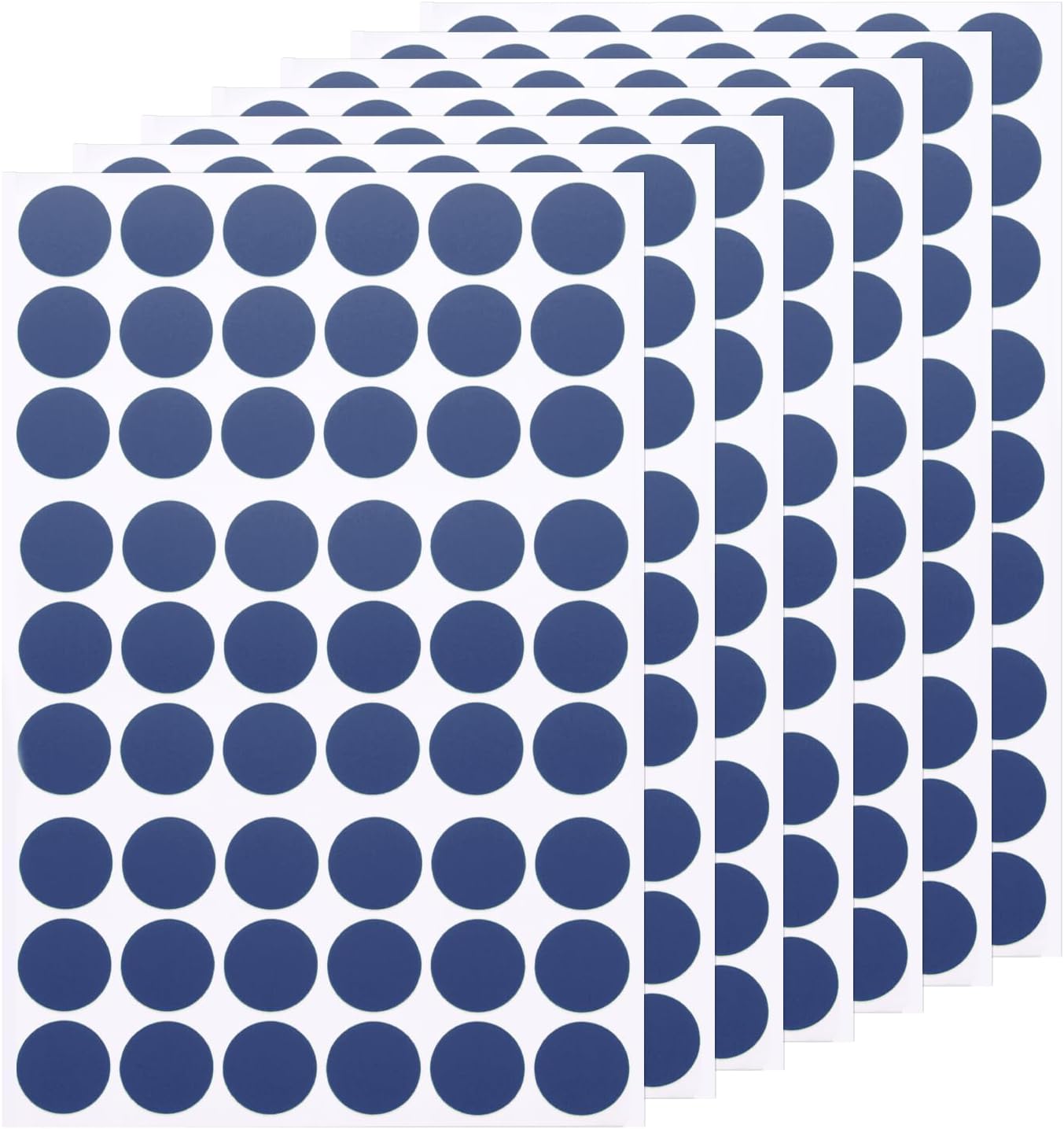 sourcing map7 Sheets/378PCS Self Adhesive Screw Hole Stickers, 2.1cm/0.83" PVC Screw Hole Covers for Furniture Wood Cabinet Wall Desk Table Bookcase, Deep Blue