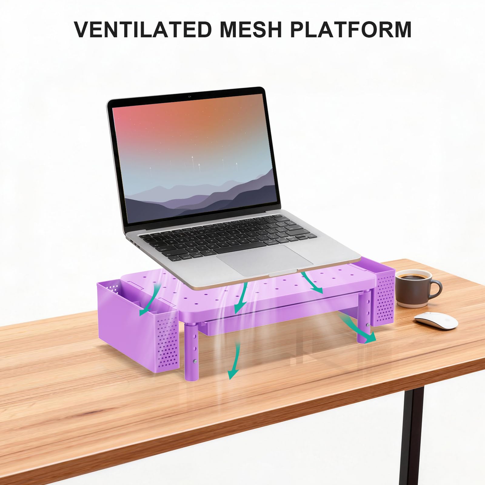 WALI Computer Monitor Stand with Storage and Pen Holder view 5