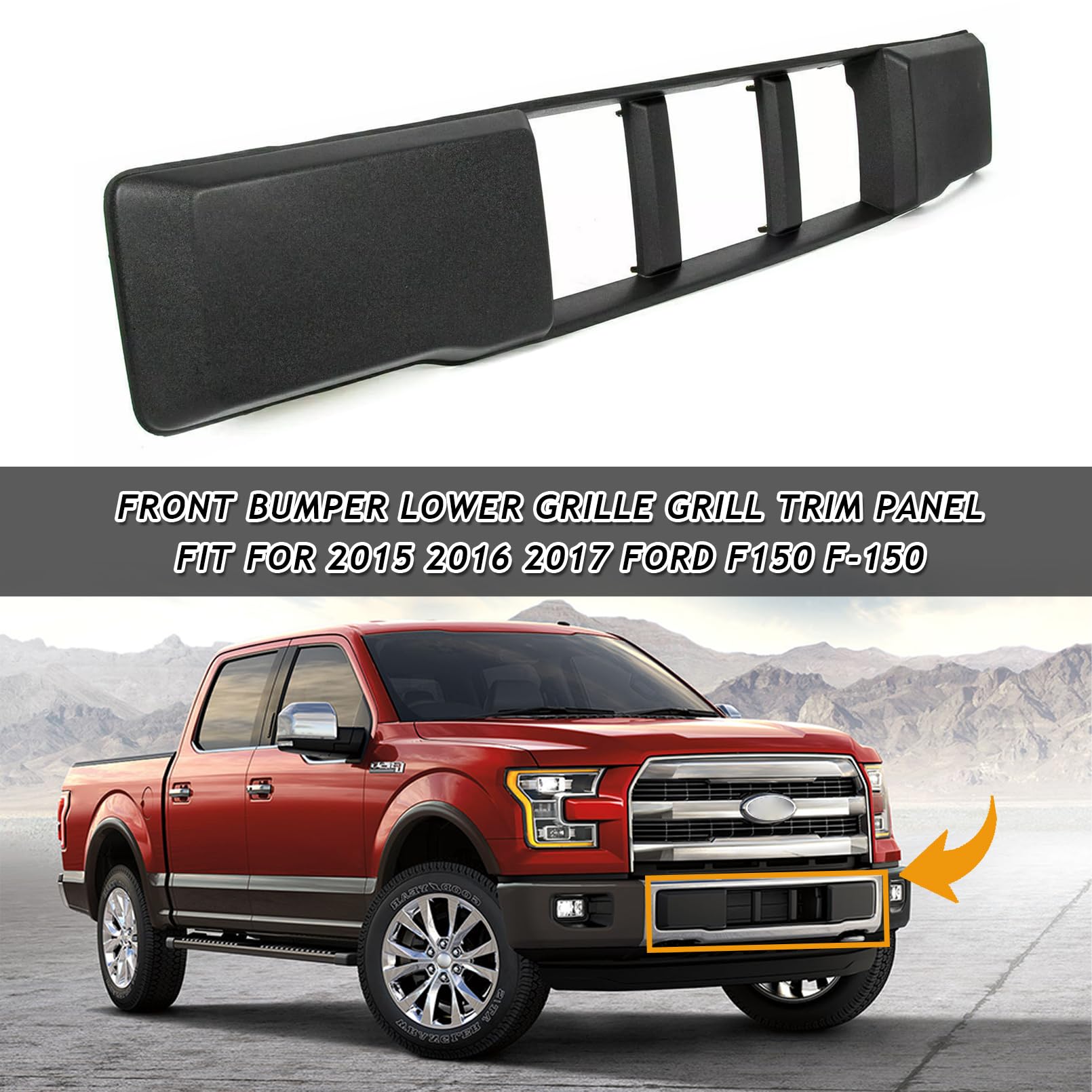 Frontstoßstangen-Untere Kühlergrill-Verkleidung, passend für Ford F150 F-150 2015 2016 2017, Ersatz für FL3Z-17E810-CA, FO1044110