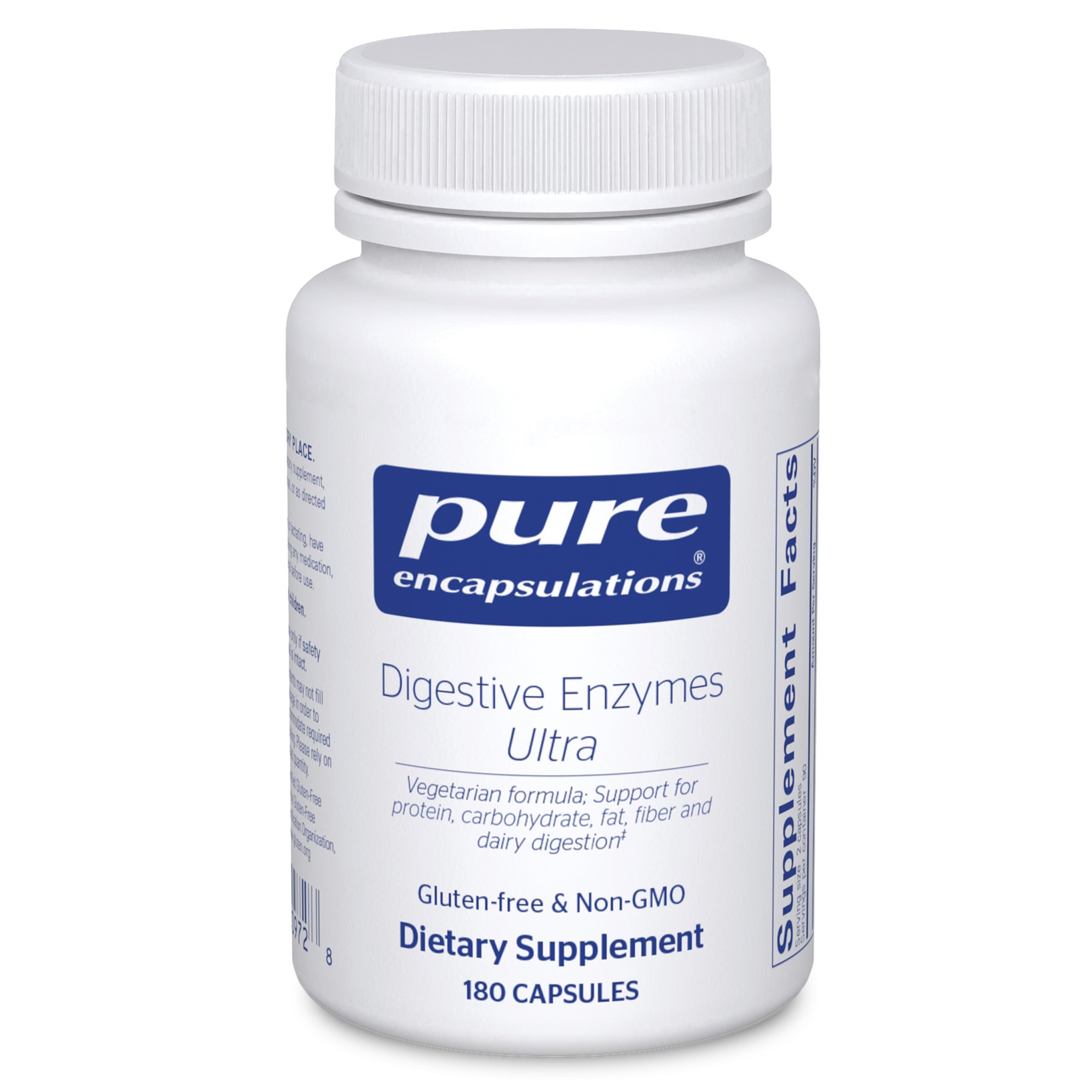 Pure Encapsulations Digestive Enzymes Ultra - Vegetarian Digestive Enzyme Supplement to Support Protein, Carb, Fiber, and Dairy Digestion* - 180 Capsules