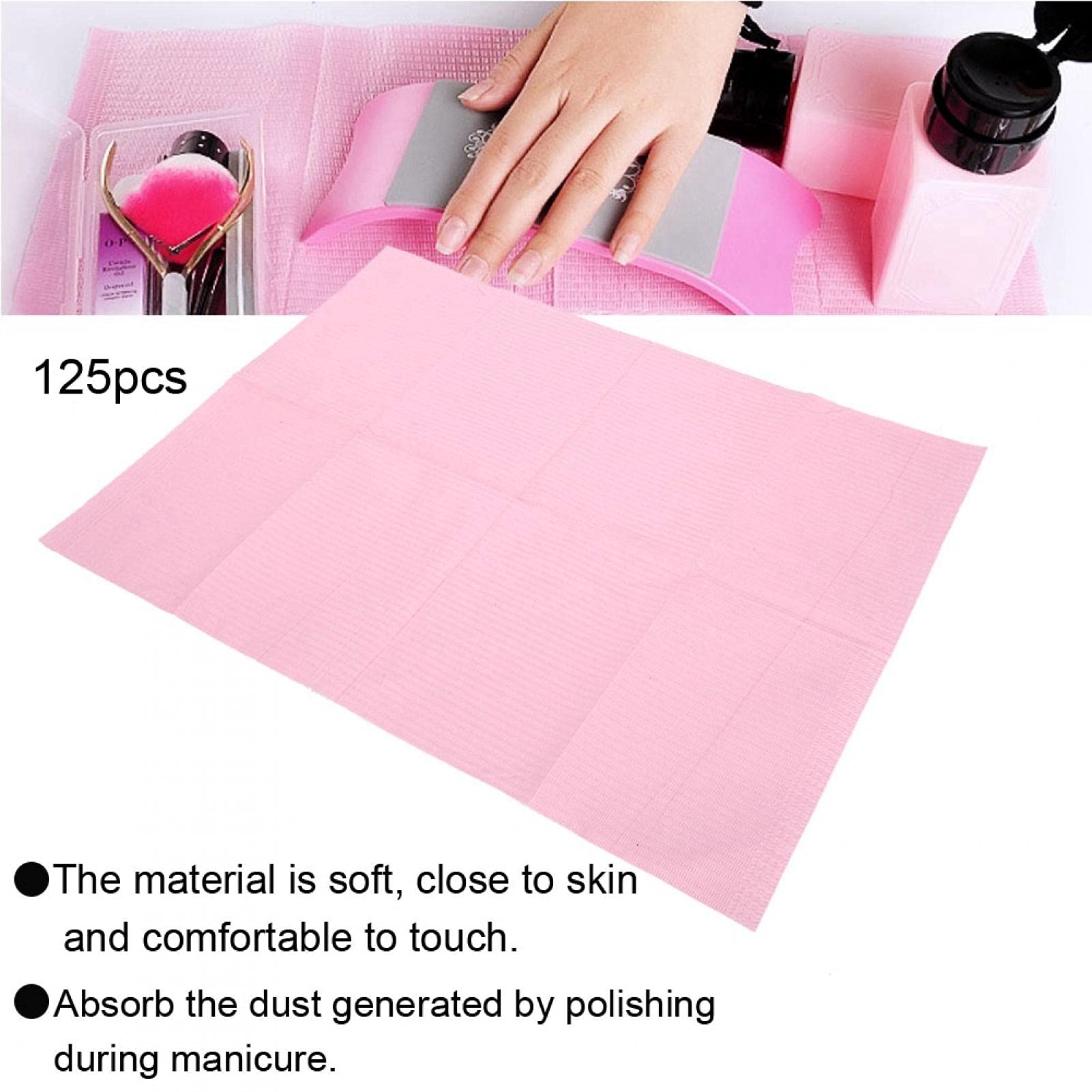 125pcs Tovaglietta Usa e Getta per Nail Art - Impermeabile in Carta da Salone, Protezione per Scrivania - per Casa, Ufficio, Salone per Unghie