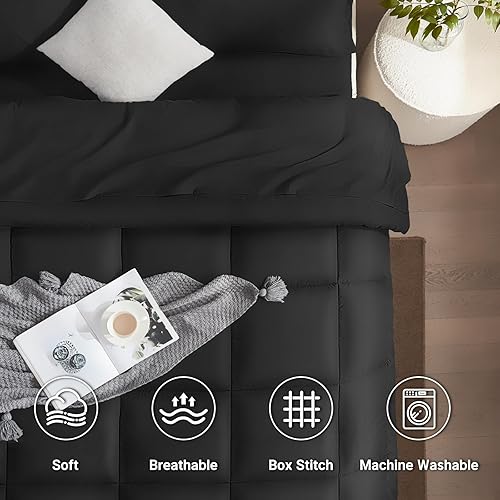 Miniatura 3 de SunStyle Home - Juego de edredón tamaño King, ligero, naranja quemado, patrón de diamantes, 3 piezas (1 edredón, 2 fundas de almohada)