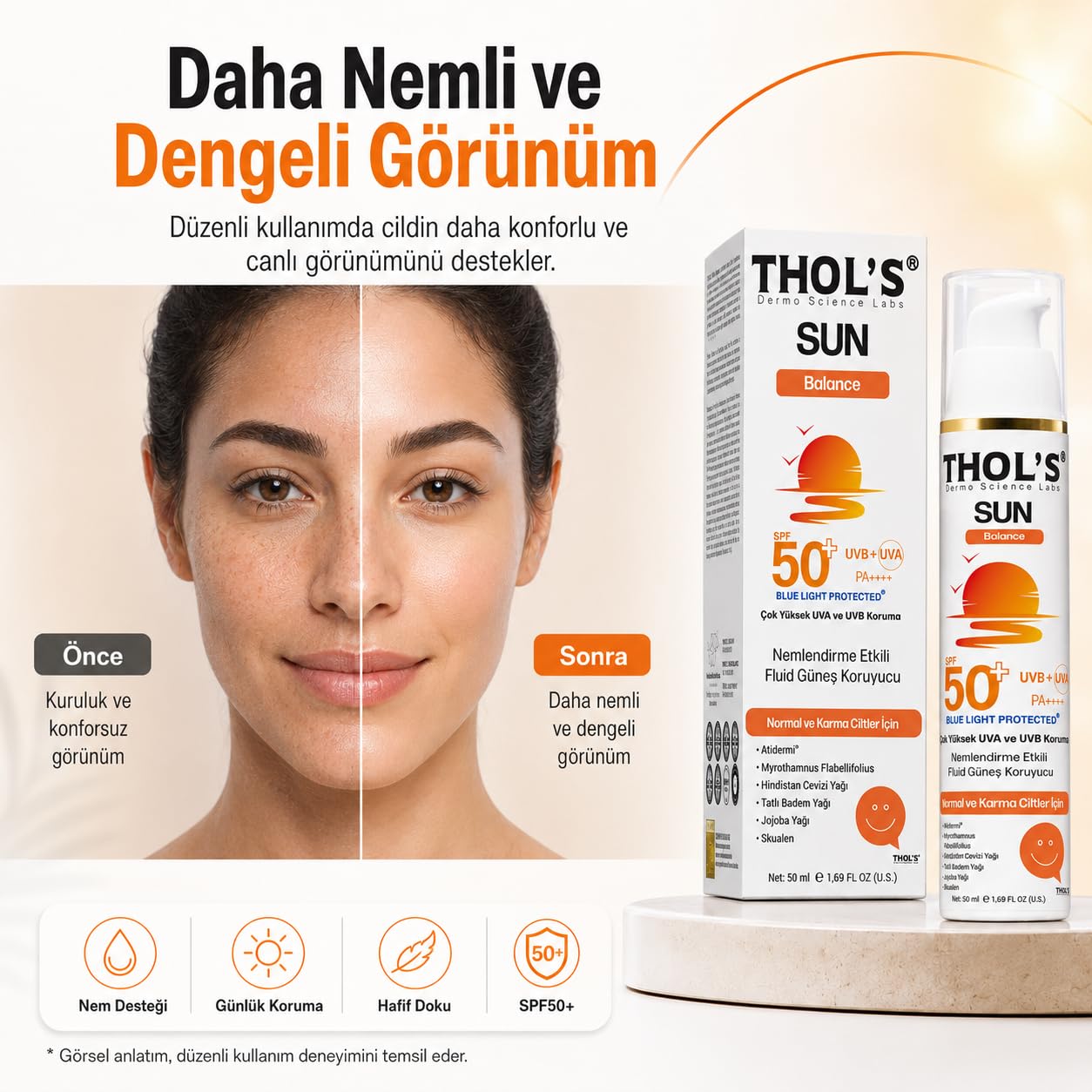 THOL’S Sun Balance Nemlendirme Etkili Fluid Güneş Koruyucu SPF50+ 50 ml