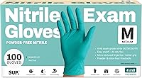 SUP Powder-Free Nitrile Disposable Gloves Latex-Free Food Safe 100 Ct Reef Teal - Kitchen Lab Cleaning
