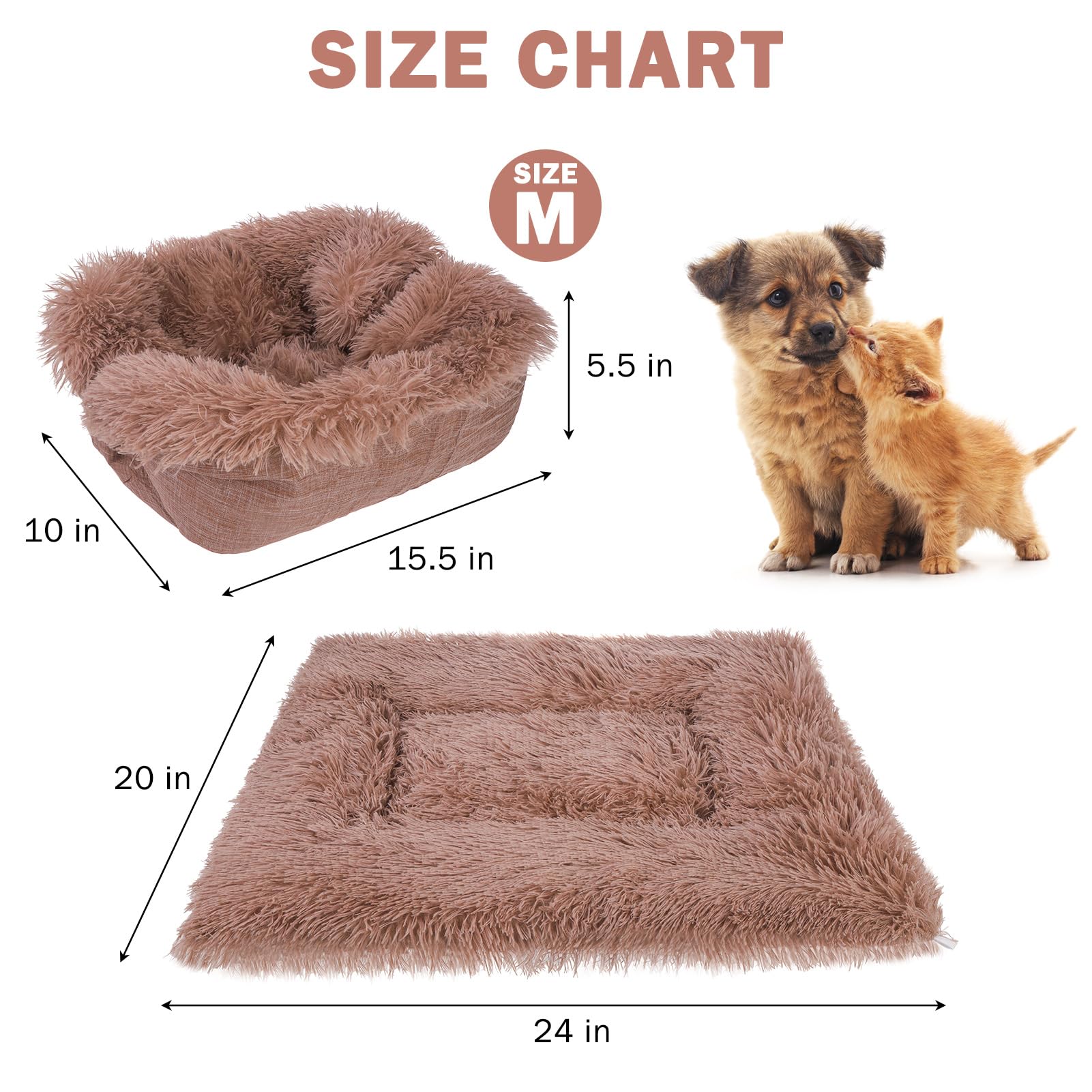 SCENEREAL Lit auto-chauffant pour chat, marron, L