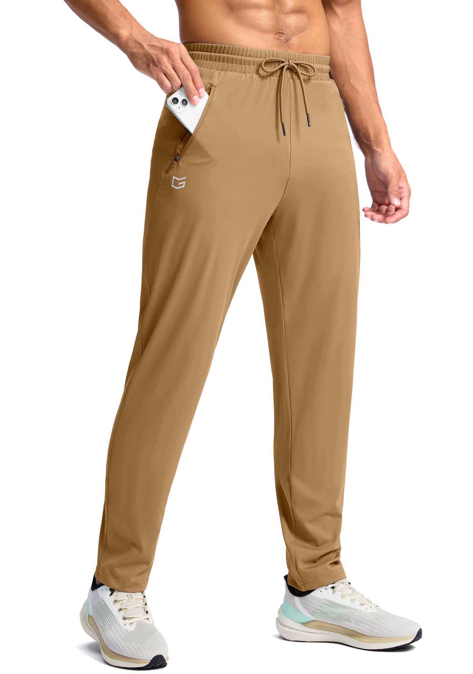 G Gradual Men's 30"/32"/34"/36" Inseam Tall Sweatpants with Zipper Pockets Stretch Long Joggers Athletic Workout Pants Men