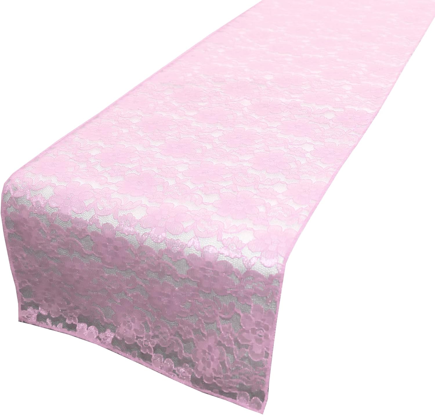 Zen Creative Designs 10 Pack Floral Lace Table Runner Sheer Lace Event Party Wedding Table Decor (12" by 60", Champagne)