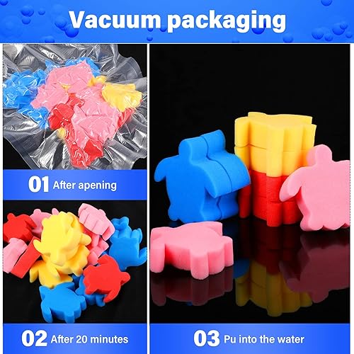 Vista 10 de Chuangdi 24 esponjas para bañera de hidromasaje, absorción de espuma de aceite de tortuga para spa y piscina (azul)