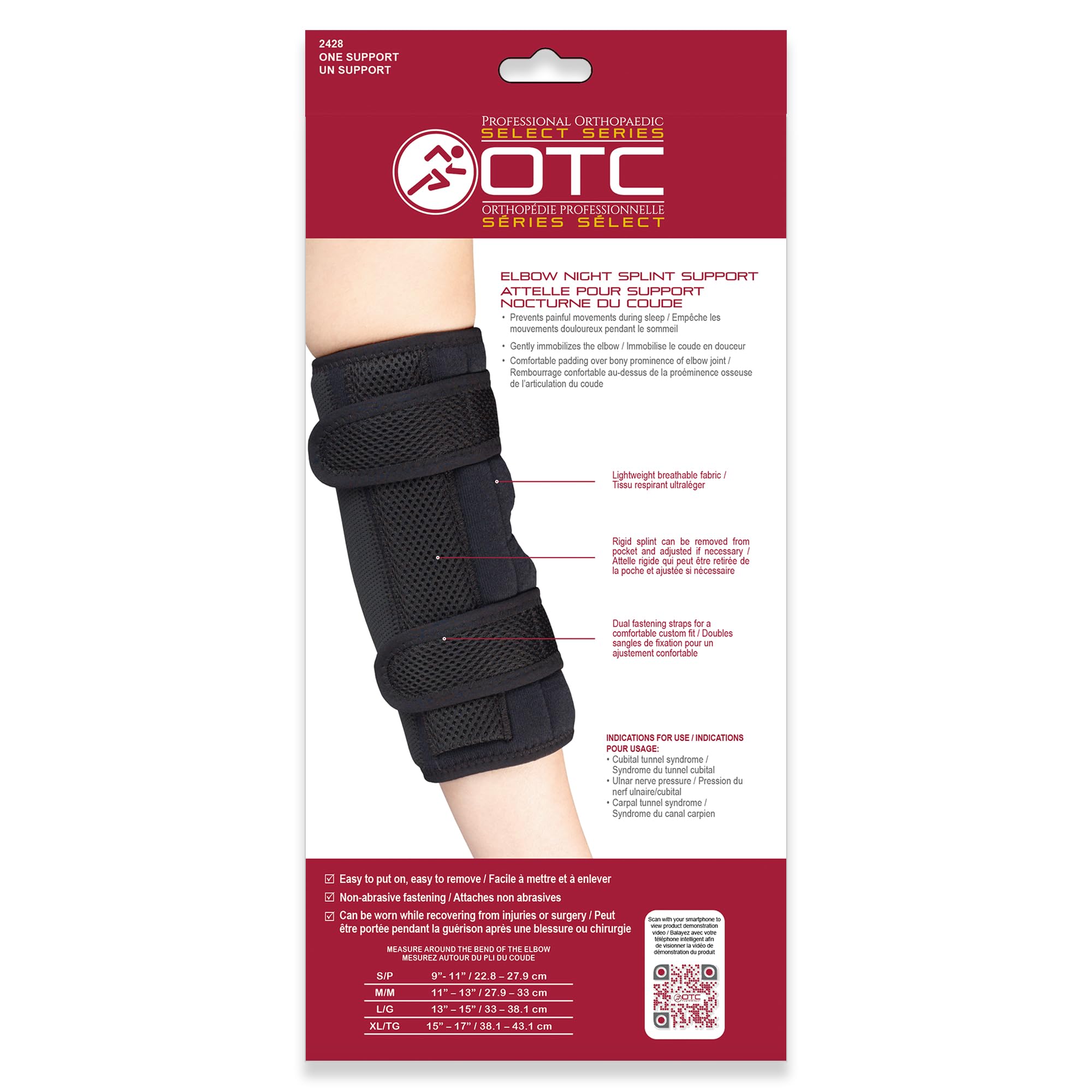 OTC Elbow Splint, Night Splint Immobilizer and Brace Support, X-Large